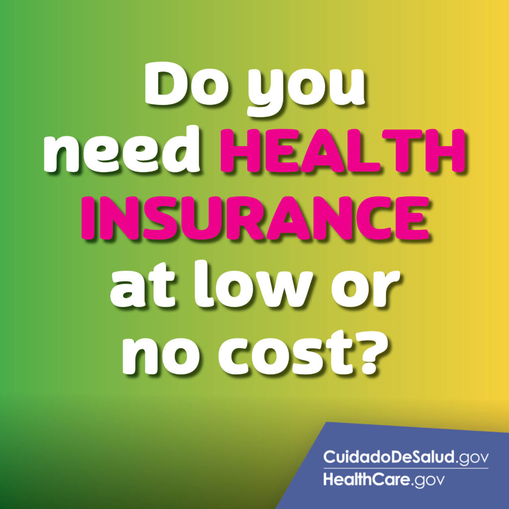 Graphic bringing attention to help for people who need health insurance during the marketplace open enrollment period.